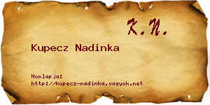 Kupecz Nadinka névjegykártya